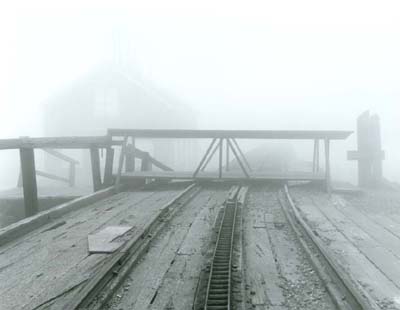 Cog Tracks, in Fog and 50 mph Wind